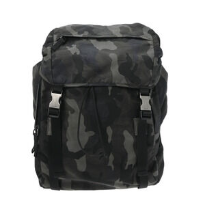 PRADA Camouflage Backpack Khaki Green Black Nylon